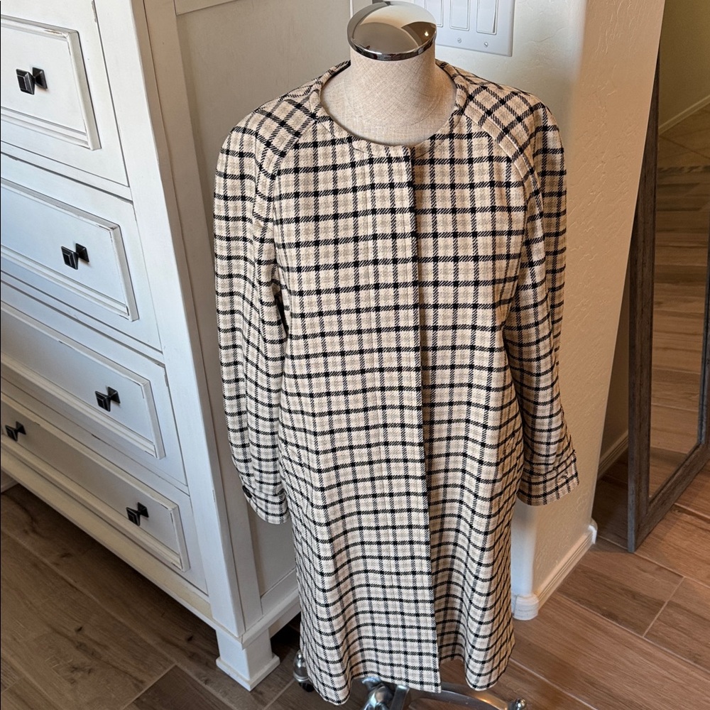 Vintage Neiman Marcus windowpane wool jacket coat